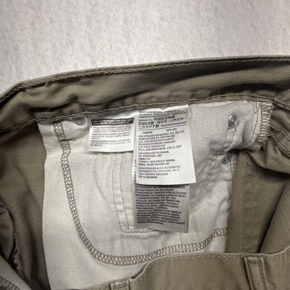Levi's 505 Mens Pants Khaki Chino Straight Fit Cotton Casual Brown Levis W38X32 - Picture 14 of 15